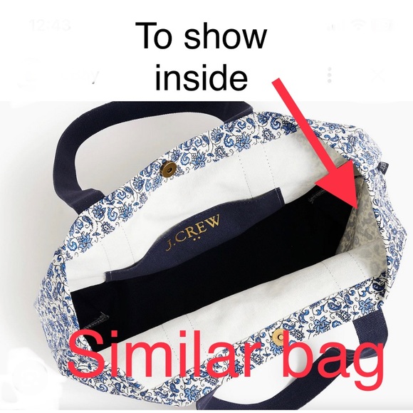 NWT WIDE & STURDY Tote, JCREW ♦️ ♦️, patterned - Picture 5 of 14